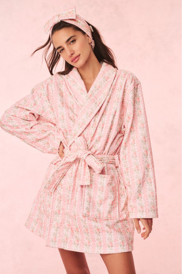 Indie Cotton Bath Robe-STRAWBERRY MACARO0N