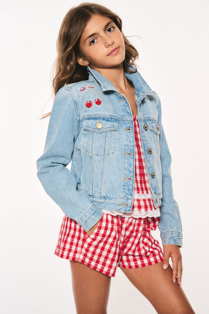 Girls Lavina Cherry Denim Jacket